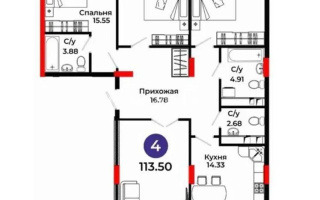 Продажа 4-комнатной квартиры, 114 м², ул. Казыбек би, дом  41/1 - Продажа  четырехкомнатных квартир в новостройках Астаны без посредников