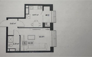 Продажа 1-комнатной квартиры, 32.52 м², ул. Туркестан, дом  115 - Продажа  однокомнатных квартир в новостройках Алматы с фото