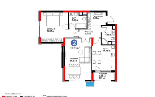 Продажа 2-комнатной квартиры, 81.13 м², ул. Кунаева, дом  3 стр - Продажа  двухкомнатных квартир в Астане без посредников