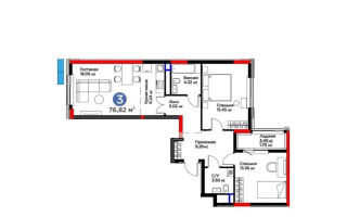 Продажа 3-комнатной квартиры, 76.82 м², ул. Бухар жырау, дом  33 - Продажа  трехкомнатных квартир в новостройках Астаны
