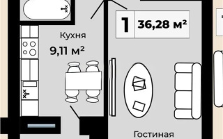 Продажа 1-комнатной квартиры, 36.28 м², ул. Байтурсынова, дом  36 - Продажа  однокомнатных квартир в Астане с фото