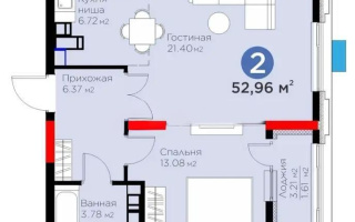 Продажа 2-комнатной квартиры, 52.96 м², ул. Рыскулова, дом  9 стр - Продажа квартир в новостройках Астаны