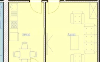 Продажа 1-комнатной квартиры, 43.5 м²