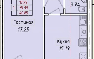 Продажа 1-комнатной квартиры, 40 м², ул. Кургальжинское шоссе, дом  108 - Продажа  однокомнатных квартир в Астане
