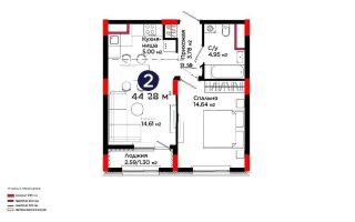 Продажа 2-комнатной квартиры, 44.28 м² - Продажа квартир в Астане - страница 22