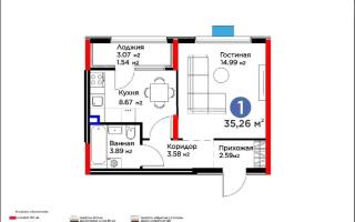 Продажа 1-комнатной квартиры, 35.26 м², ул. Момышулы, дом  11/14а - Продажа квартир в Алматы с фото
