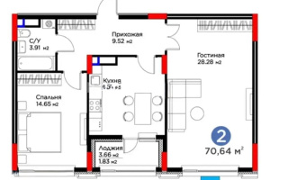 Продажа 2-комнатной квартиры, 70.64 м², ул. Е-899, дом  3 - Продажа квартир в Астане без посредников