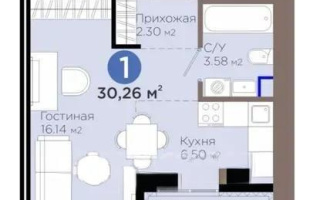 Продажа 1-комнатной квартиры, 30.26 м², пр. Улы Дала, дом  5 стр - Продажа  однокомнатных квартир в Астане с фото