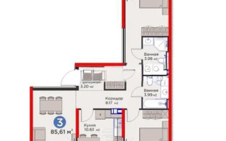 Продажа 3-комнатной квартиры, 85.61 м², мкр-н Гажайып, дом  5/3 - Продажа  трехкомнатных квартир в Алматы