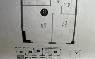 Продажа 2-комнатной квартиры, 72.1 м², ул. Ауэзова, дом  3/2 стр - Продажа  двухкомнатных квартир в новостройках Алматы без посредников с фото