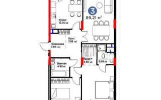 Продажа 3-комнатной квартиры, 89.21 м², ул. Е-117, дом  55 - Продажа  трехкомнатных квартир в новостройках Астаны
