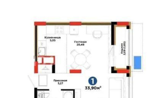 Продажа 1-комнатной квартиры, 33.9 м², ул. Е-908, дом  23 стр - Продажа квартир в Казахстане