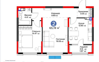 Продажа 2-комнатной квартиры, 65 м², ул. Ботакоз, дом  2/1 - Продажа  двухкомнатных квартир в новостройках Алматы с фото