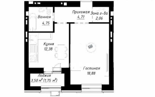Продажа 1-комнатной квартиры, 44.53 м², ул. Калдаякова, дом  14 стр - Продажа  однокомнатных квартир в Астане без посредников