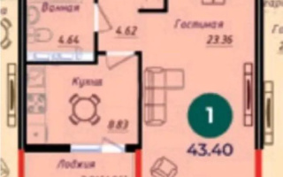 Продажа 1-комнатной квартиры, 43.4 м², ул. Серкебаева, дом  22 - Продажа квартир в Астане без посредников