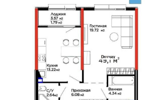 Продажа 1-комнатной квартиры, 49 м², пер. Лебедева, дом  1/1 - Продажа  однокомнатных квартир в Алматы с фото