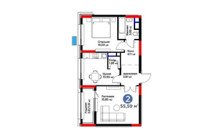 Продажа 2-комнатной квартиры, 55.59 м² - Продажа  двухкомнатных квартир в новостройках Астаны - страница 16