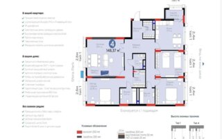 Продажа 4-комнатной квартиры, 148.37 м²