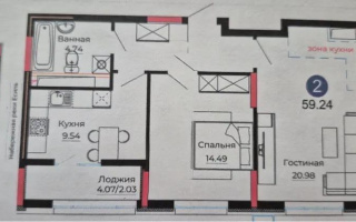 Продажа 2-комнатной квартиры, 59 м², ул. Е-882, дом  15а - Продажа  двухкомнатных квартир в Астане без посредников с фото