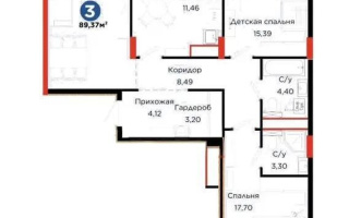 Продажа 3-комнатной квартиры, 89.37 м², ул. Нурмагамбетова, дом  17 стр - Продажа  трехкомнатных квартир в новостройках Астаны без посредников
