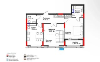 Продажа 2-комнатной квартиры, 70.8 м²