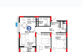Продажа 3-комнатной квартиры, 65.44 м², ул. Е-321, дом  6 - Продажа квартир в Астане