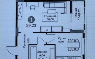 Продажа 1-комнатной квартиры, 39.23 м², ул. Е-429, дом  26 - Продажа  однокомнатных квартир в Астане