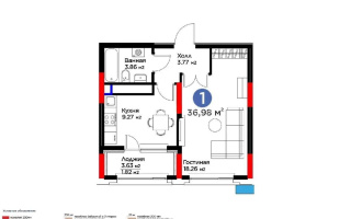 Продажа 1-комнатной квартиры, 36.98 м², пр. Туран, дом  57/1 - Продажа  однокомнатных квартир в Астане с фото
