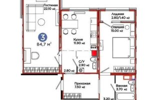Продажа 3-комнатной квартиры, 84.7 м², пр. Аль-Фараби, дом  46/21 - Продажа  трехкомнатных квартир в новостройках Астаны