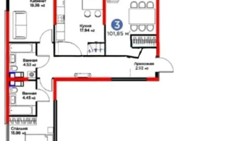 Продажа 3-комнатной квартиры, 103 м², ул. Ботакоз, дом  2/1 - Продажа квартир в новостройках Алматы без посредников