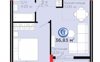 Продажа 2-комнатной квартиры, 36.83 м² - Продажа квартир в р-не Есиль Астаны