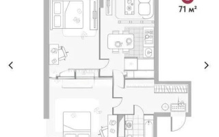 Продажа 2-комнатной квартиры, 70.5 м², ул. Момышулы, дом  100 стр - Продажа  двухкомнатных квартир в новостройках Алматы