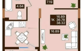 Продажа 1-комнатной квартиры, 38.32 м² - Продажа квартир в новостройках Астаны без посредников