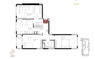 Продажа 3-комнатной квартиры, 85.4 м², ул. Е-36, дом  5 - Продажа  трехкомнатных квартир в новостройках Астаны