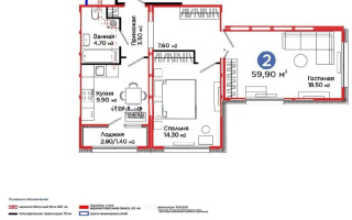 Продажа 2-комнатной квартиры, 59.9 м² - Продажа квартир в новостройках Астаны без посредников с фото