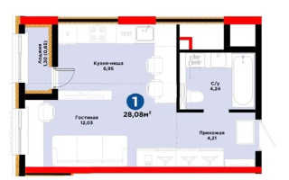 Продажа 1-комнатной квартиры, 28.8 м², ул. Е-908, дом  23 стр - Продажа квартир в Астане без посредников