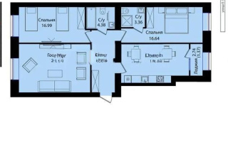 Продажа 3-комнатной квартиры, 94.82 м², ул. Е-15, дом  16 - Продажа  трехкомнатных квартир в Астане