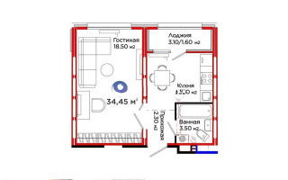 Продажа 1-комнатной квартиры, 34.45 м², ул. С-902, дом  8 - Продажа  однокомнатных квартир в Астане без посредников