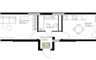Продажа 2-комнатной квартиры, 48.17 м², ул. Бухар жырау, дом  12/2 - Продажа квартир в новостройках Астаны