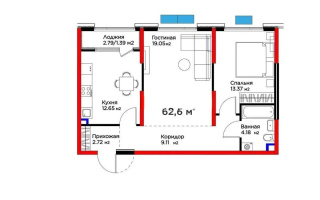 Продажа 2-комнатной квартиры, 62.6 м² - Продажа двухкомнатных квартир от собственников в Алматы