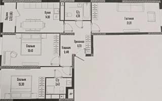 Продажа 3-комнатной квартиры, 90.43 м², ул. Бухар жырау, дом  12/2 - Продажа  трехкомнатных квартир в новостройках Астаны с фото