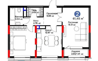 Продажа 2-комнатной квартиры, 61.45 м², пр. Туран, дом  57д - Продажа квартир в Астане