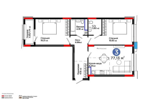 Продажа 3-комнатной квартиры, 77.13 м² - Продажа трехкомнатных квартир от собственников в Астане - страница 18