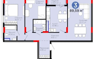 Продажа 3-комнатной квартиры, 90 м², ул. Е-900, дом  8 - Продажа  трехкомнатных квартир в Астане