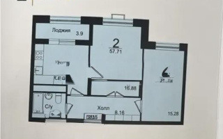 Продажа 2-комнатной квартиры, 57.71 м², ул. Нажимеденова, дом  29 стр - Продажа  двухкомнатных квартир в новостройках Астаны без посредников