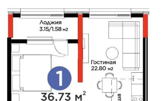 Продажа 1-комнатной квартиры, 36.73 м², ул. Е-915, дом  13 - Продажа квартир в Астане без посредников
