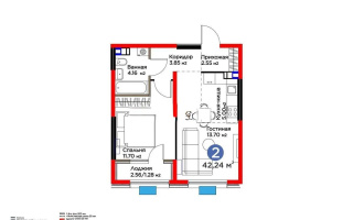Продажа 2-комнатной квартиры, 42.24 м², ул. Момышулы, дом  11/14а - Продажа  двухкомнатных квартир в Алматы без посредников