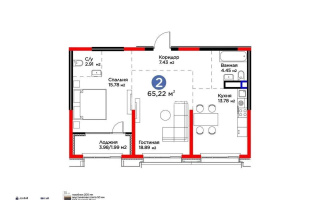 Продажа 2-комнатной квартиры, 65.22 м², Кульджинский тракт, дом  9/6а - Продажа квартир в Алматы