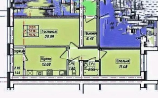 Продажа 2-комнатной квартиры, 59.24 м², ул. Кургальжинское шоссе, дом  108 стр - Продажа  двухкомнатных квартир в Астане