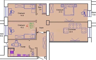 Продажа 4-комнатной квартиры, 106.9 м² - Продажа четырехкомнатных квартир в Астане
